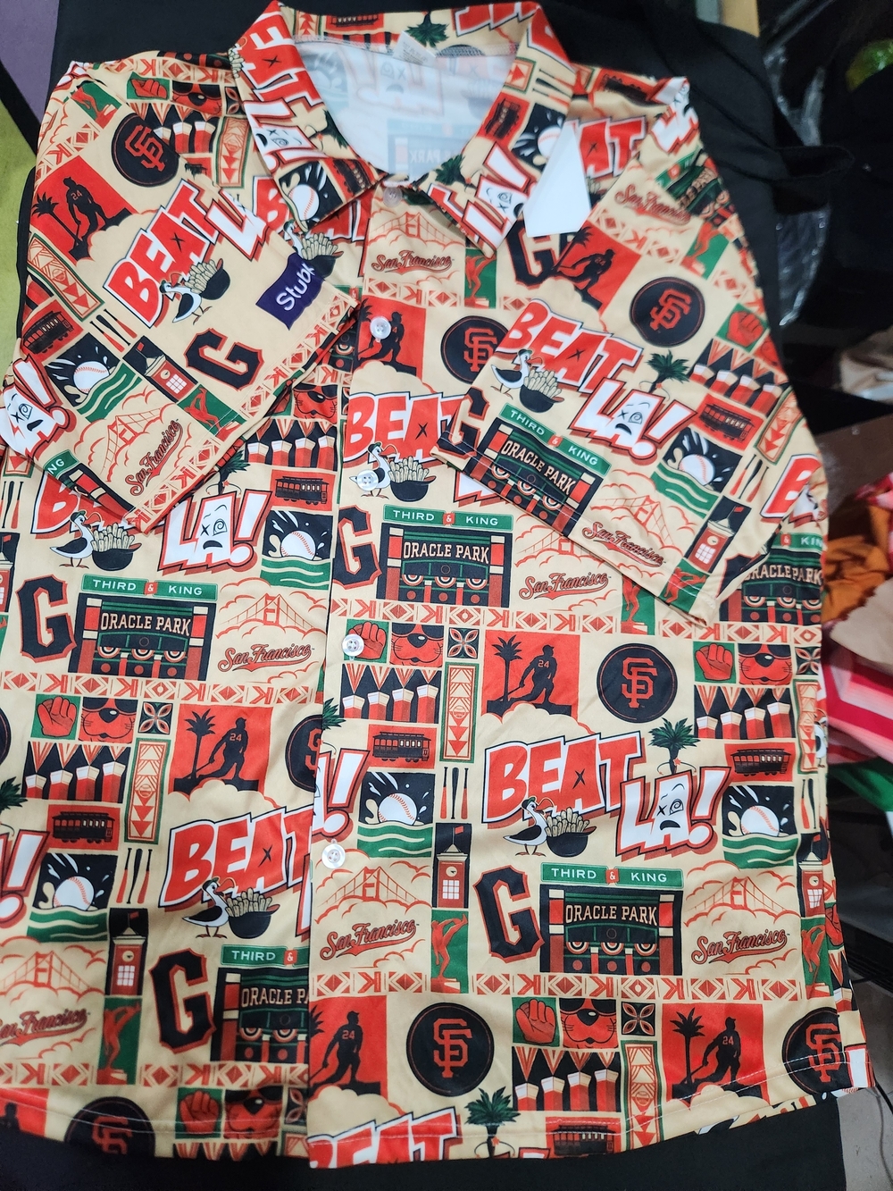 San Francisco Giants StubHub “Beat LA!” All-Over Print Button-Up Shirt